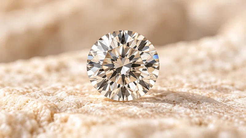 Illustratie van een natuurlijke kleurloze diamant